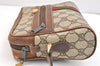 Authentic GUCCI Web Sherry Line Shoulder Bag GG PVC Leather Brown Junk 6950K