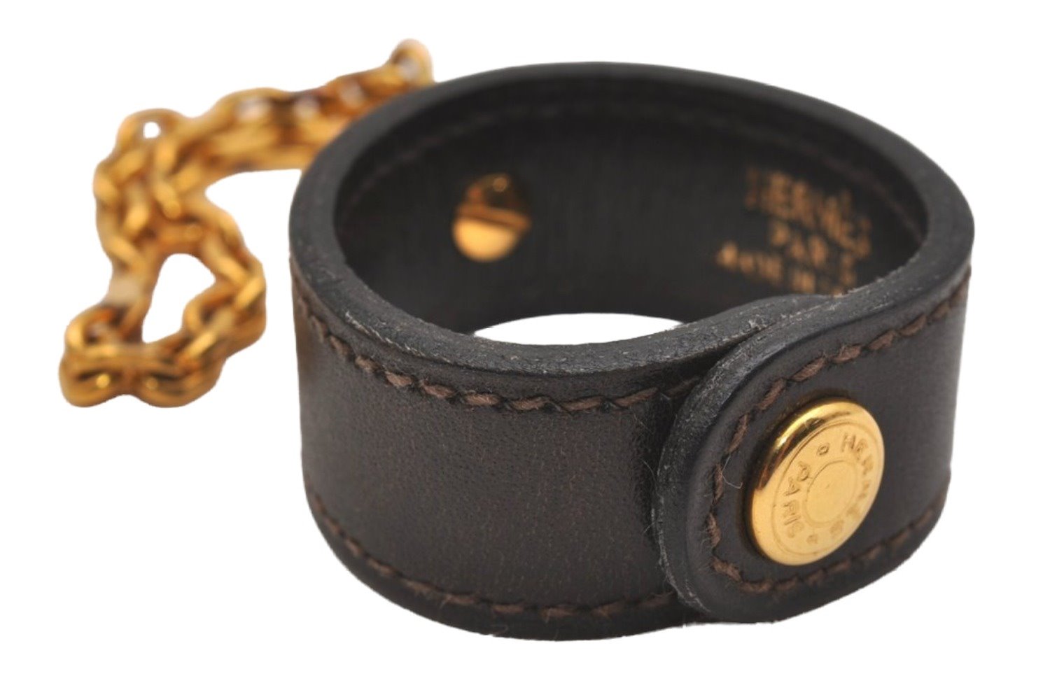 Authentic HERMES Nomade Vintage Glove Holder Leather Brown 6951J