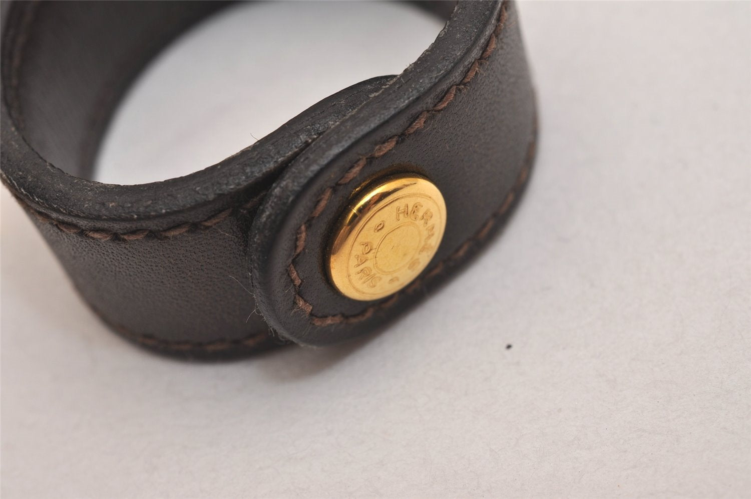 Authentic HERMES Nomade Vintage Glove Holder Leather Brown 6951J