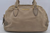 Authentic MIU MIU Vintage Leather 2Way Shoulder Hand Bag Beige 6955J