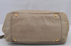 Authentic MIU MIU Vintage Leather 2Way Shoulder Hand Bag Beige 6955J