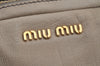 Authentic MIU MIU Vintage Leather 2Way Shoulder Hand Bag Beige 6955J