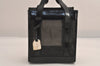 Authentic GUCCI Vintage Hand Tote Bag Purse Mesh Leather Black 6957M