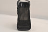 Authentic GUCCI Vintage Hand Tote Bag Purse Mesh Leather Black 6957M