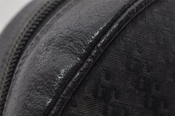 Authentic GUCCI Vintage Shoulder Cross Body Bag GG Canvas Leather Black 6960I