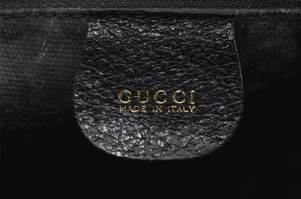 Authentic GUCCI Vintage Shoulder Cross Body Bag GG Canvas Leather Black 6960I