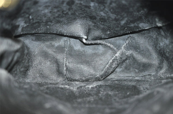 Authentic GUCCI Vintage Shoulder Cross Body Bag GG Canvas Leather Black 6960I