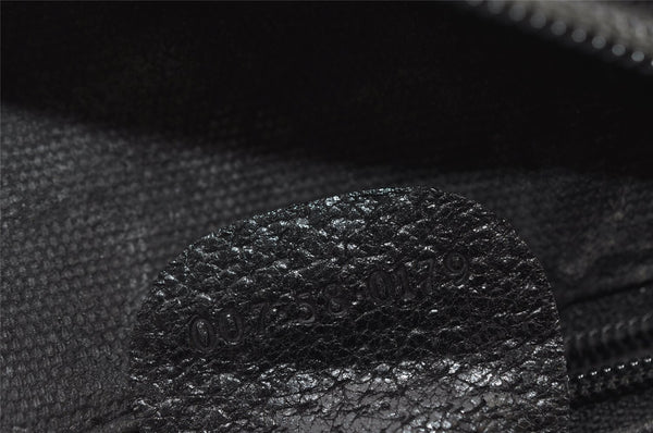 Authentic GUCCI Vintage Shoulder Cross Body Bag GG Canvas Leather Black 6960I