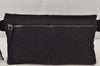 Authentic GUCCI Vintage Waist Body Bag Purse GG Canvas Leather 28566 Black 6960J