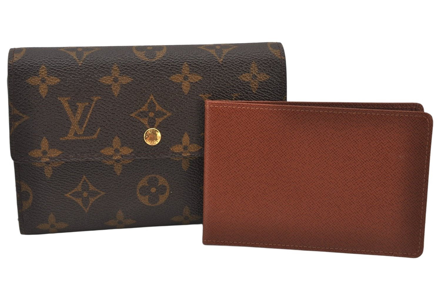 Authentic Louis Vuitton Monogram Porte Tresor Etui Papier Wallet M61202 LV 6960K