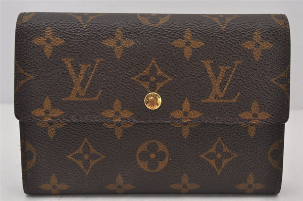 Authentic Louis Vuitton Monogram Porte Tresor Etui Papier Wallet M61202 LV 6960K