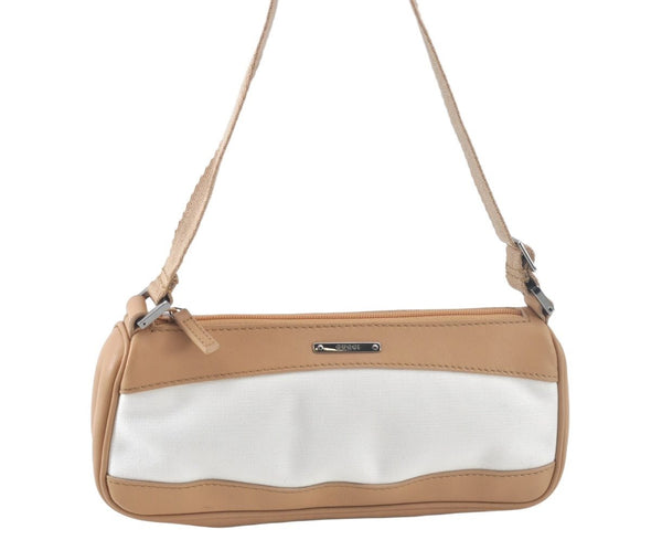 Authentic GUCCI Vintage Hand Bag Pouch Purse Canvas Leather 92820 White 6961J