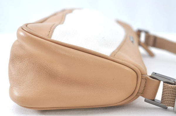 Authentic GUCCI Vintage Hand Bag Pouch Purse Canvas Leather 92820 White 6961J