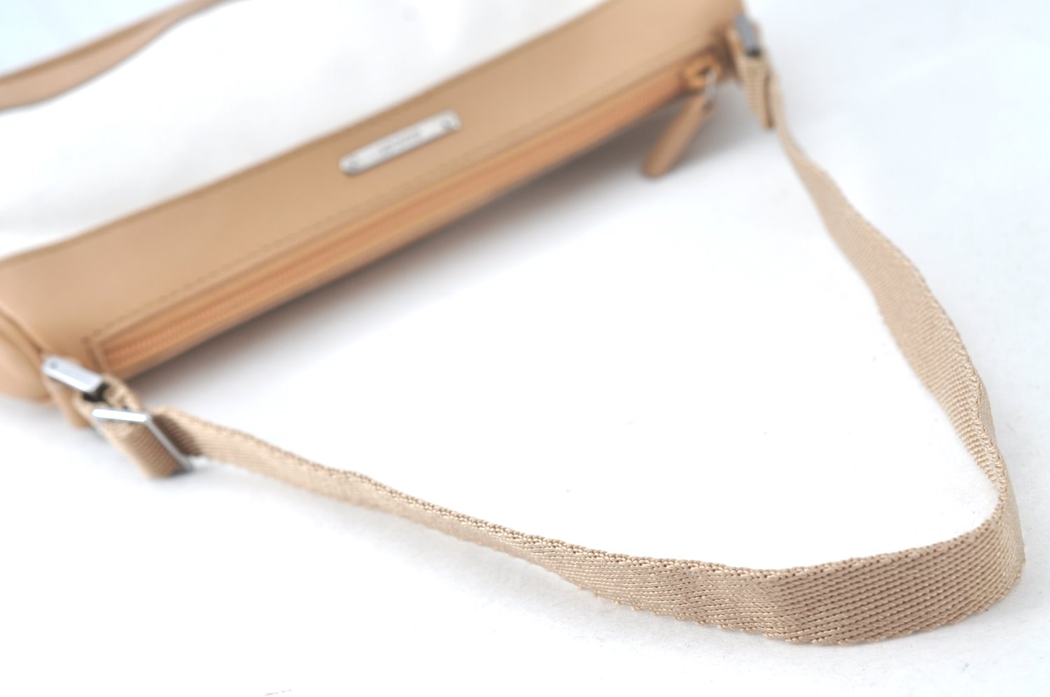 Authentic GUCCI Vintage Hand Bag Pouch Purse Canvas Leather 92820 White 6961J