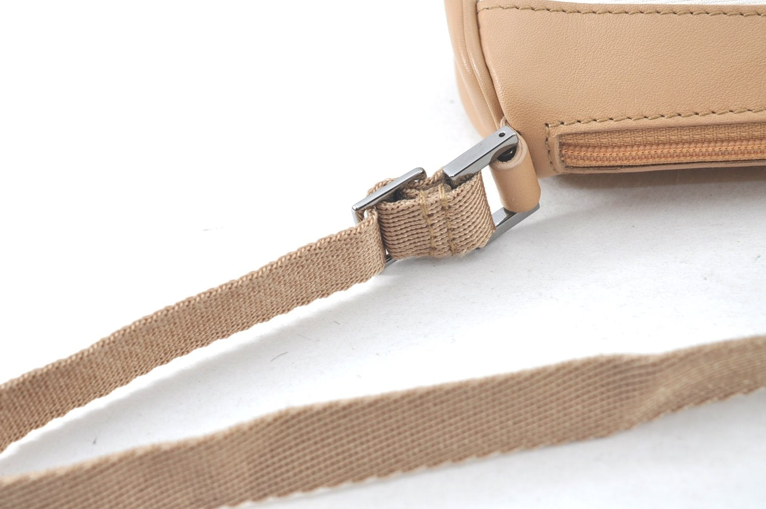 Authentic GUCCI Vintage Hand Bag Pouch Purse Canvas Leather 92820 White 6961J