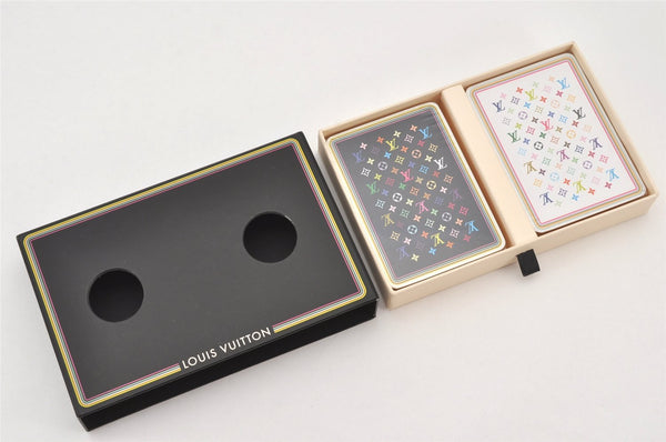 Auth Louis Vuitton Monogram Multicolor Takashi Murakami Playing Cards Box 6961K