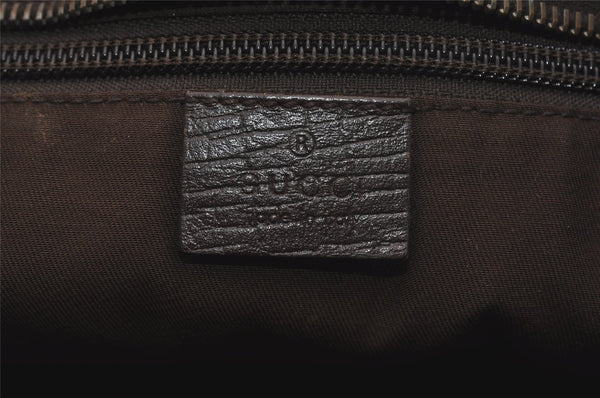 Authentic GUCCI Vintage Shoulder Tote Bag GG PVC Leather 181084 Brown 6962I