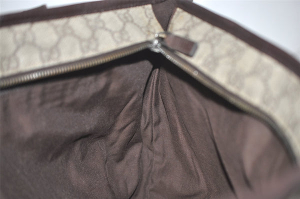 Authentic GUCCI Vintage Shoulder Tote Bag GG PVC Leather 181084 Brown 6962I