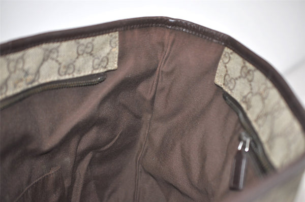 Authentic GUCCI Vintage Shoulder Tote Bag GG PVC Leather 181084 Brown 6962I