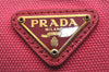 Authentic PRADA CANAPA Canvas Saffiano Leather Pouch Purse 1N0021 Pink 6964J