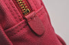 Authentic PRADA CANAPA Canvas Saffiano Leather Pouch Purse 1N0021 Pink 6964J