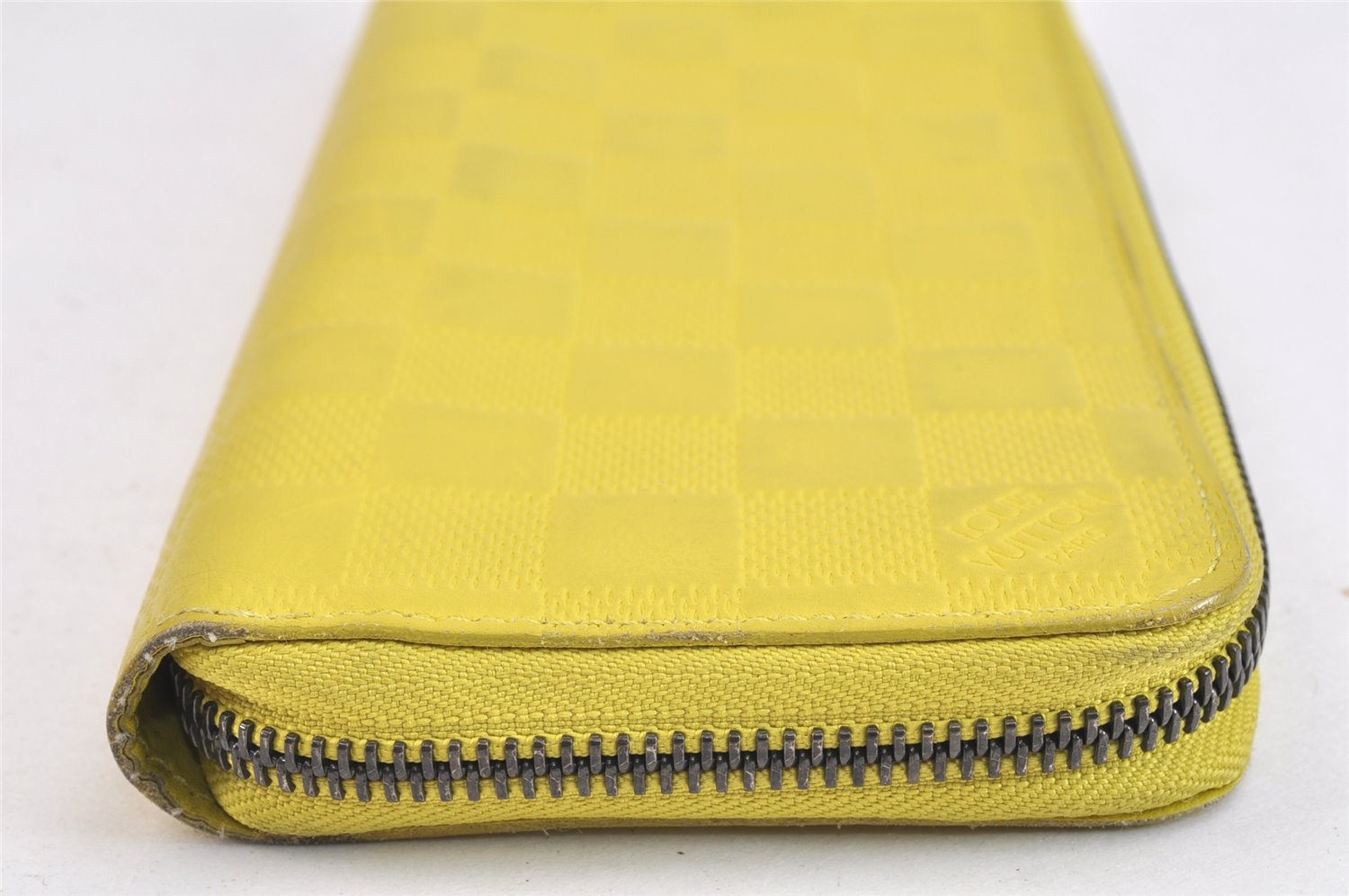 Authentic Louis Vuitton Damier Infini Zippy Wallet Vertical N62236 Yellow 6964K