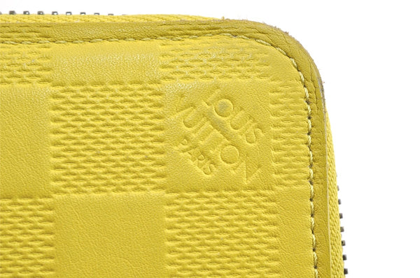 Authentic Louis Vuitton Damier Infini Zippy Wallet Vertical N62236 Yellow 6964K