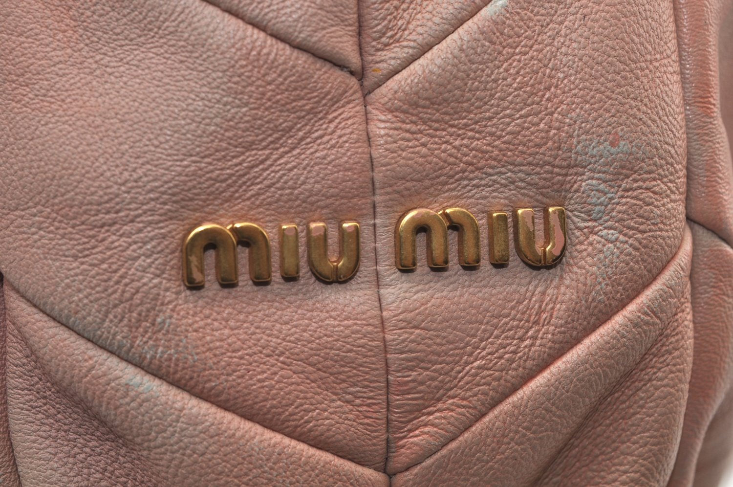 Authentic MIU MIU Vintage Leather 2Way Shoulder Hand Tote Bag Pink 6965I