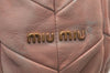 Authentic MIU MIU Vintage Leather 2Way Shoulder Hand Tote Bag Pink 6965I