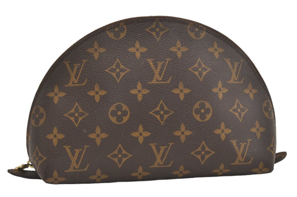 Auth Louis Vuitton Monogram Trousse Demi Ronde 23 Cosmetic Pouch M47520 LV 6965J