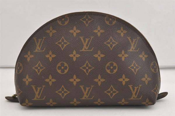 Auth Louis Vuitton Monogram Trousse Demi Ronde 23 Cosmetic Pouch M47520 LV 6965J
