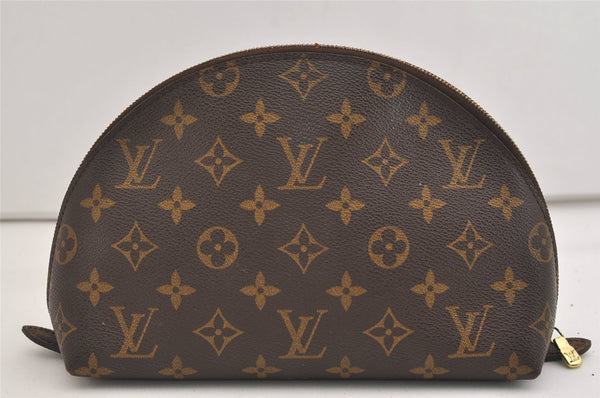 Auth Louis Vuitton Monogram Trousse Demi Ronde 23 Cosmetic Pouch M47520 LV 6965J