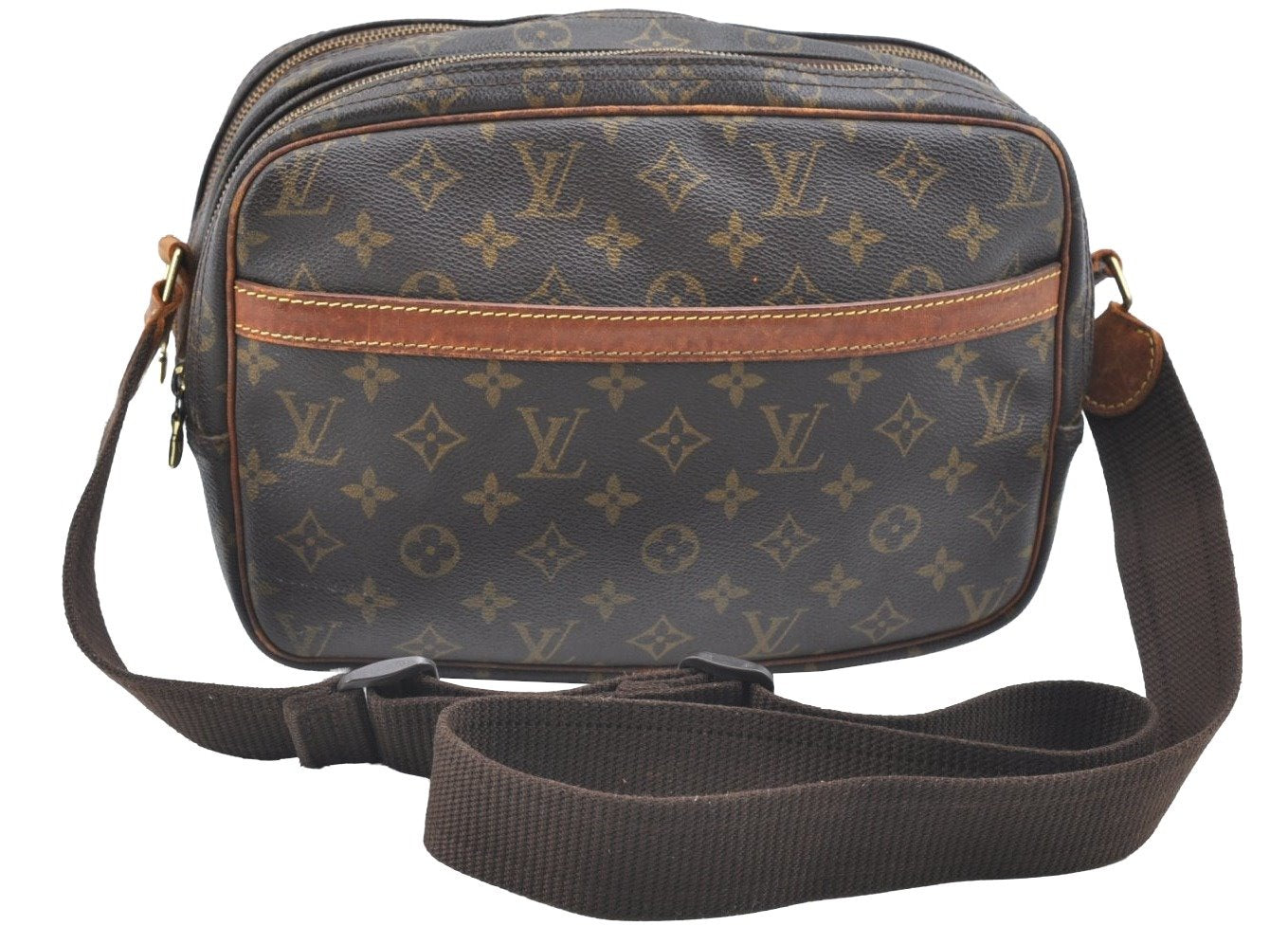 Authentic Louis Vuitton Monogram Reporter PM Shoulder Cross Bag M45254 LV 6966H