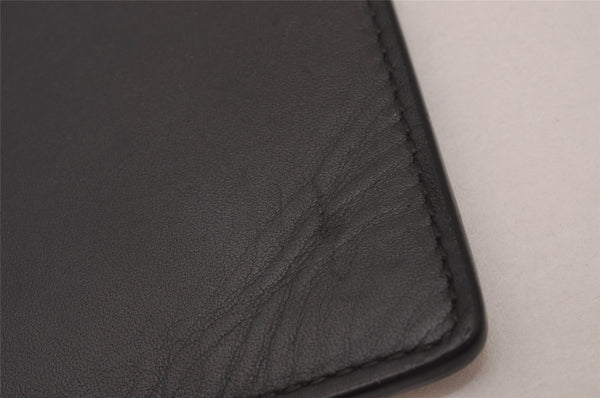 Authentic GUCCI Ghost LIFE IS GUCCI Clutch Bag Leather 445597 Black Box 6966I