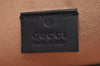 Authentic GUCCI Ghost LIFE IS GUCCI Clutch Bag Leather 445597 Black Box 6966I