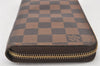 Authentic Louis Vuitton Damier Zippy Long Wallet Purse N60015 LV 6966K