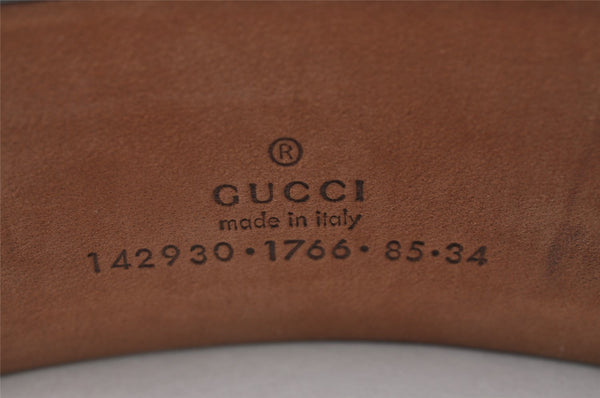 Auth GUCCI Interlocking G Belt GG PVC Leather 85cm 33.5" 142930 Brown Box 6967I