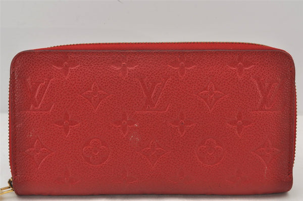 Authentic Louis Vuitton Monogram Empreinte Zippy Wallet Red M60547 LV 6969K