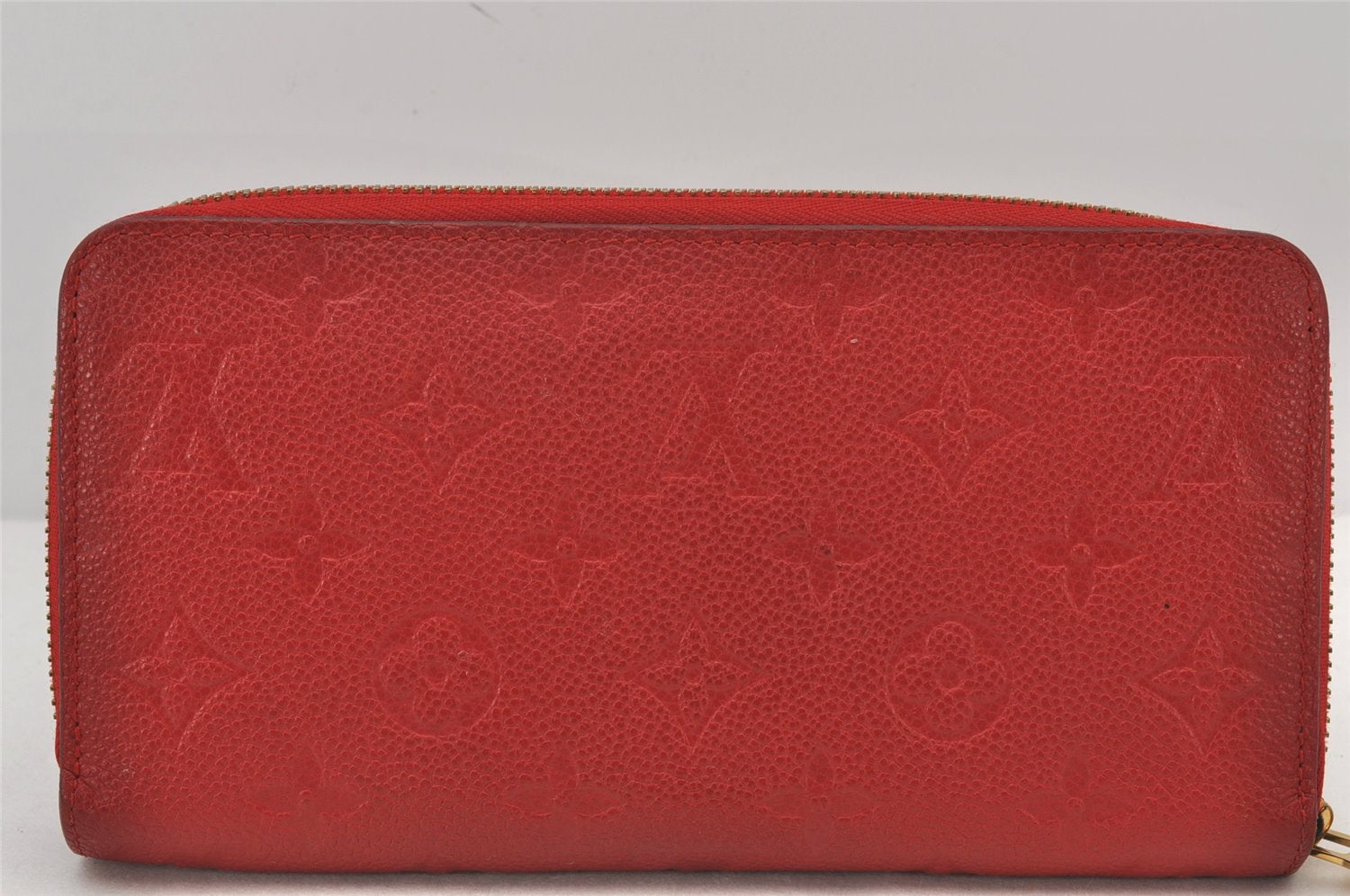 Authentic Louis Vuitton Monogram Empreinte Zippy Wallet Red M60547 LV 6969K