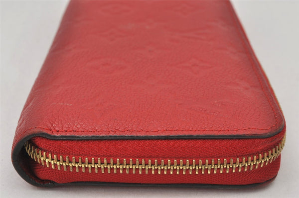 Authentic Louis Vuitton Monogram Empreinte Zippy Wallet Red M60547 LV 6969K