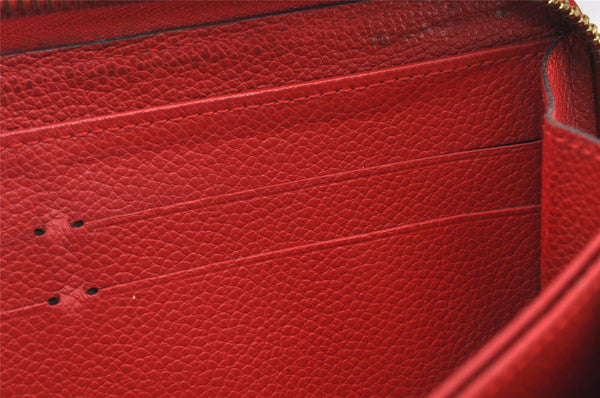 Authentic Louis Vuitton Monogram Empreinte Zippy Wallet Red M60547 LV 6969K