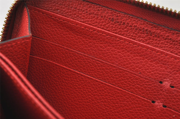 Authentic Louis Vuitton Monogram Empreinte Zippy Wallet Red M60547 LV 6969K