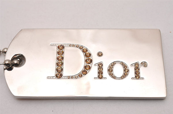 Authentic Christian Dior Mirror Bag Charm Rhinestone Silver Tone CD 6970I