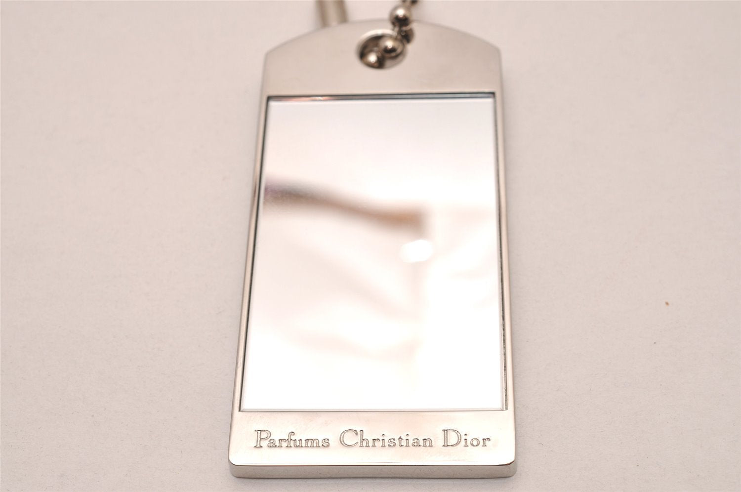 Authentic Christian Dior Mirror Bag Charm Rhinestone Silver Tone CD 6970I