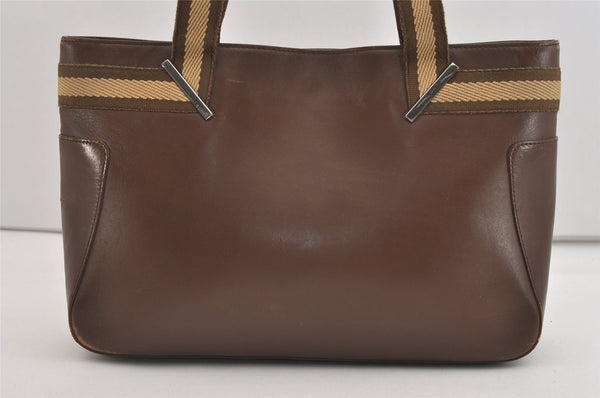 Authentic GUCCI Sherry Line Shoulder Tote Bag Leather 0021135 Brown 6974J