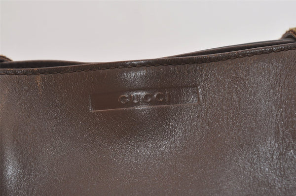 Authentic GUCCI Sherry Line Shoulder Tote Bag Leather 0021135 Brown 6974J