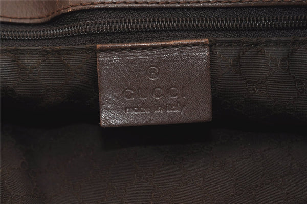 Authentic GUCCI Sherry Line Shoulder Tote Bag Leather 0021135 Brown 6974J