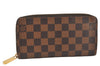 Authentic Louis Vuitton Damier Zippy Long Wallet Purse N60015 LV 6975K