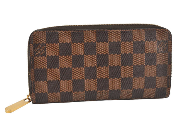 Authentic Louis Vuitton Damier Zippy Long Wallet Purse N60015 LV 6975K