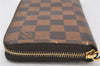 Authentic Louis Vuitton Damier Zippy Long Wallet Purse N60015 LV 6975K